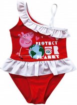 badpak Peppa Pig meisjes polyester rood mt 104