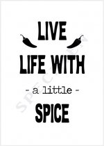 A6 enkele quote kaarten live life with spice - 50 stuks | restaurant | groothandel