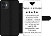 Bookcase Geschikt voor iPhone 11 telefoonhoesje - Spreuken - Papa's recept - Quotes - Papa - Met vakjes - Wallet case met magneetsluiting