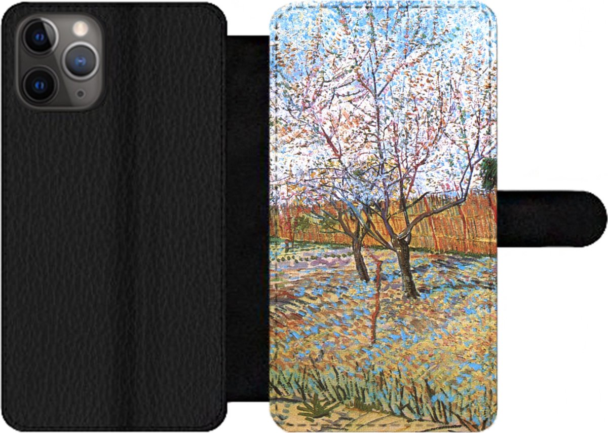 Bookcase Geschikt voor iPhone 11 Pro telefoonhoesje - Bloeiende perzikboom - Vincent van Gogh - Met vakjes - Wallet case met magneetsluiting