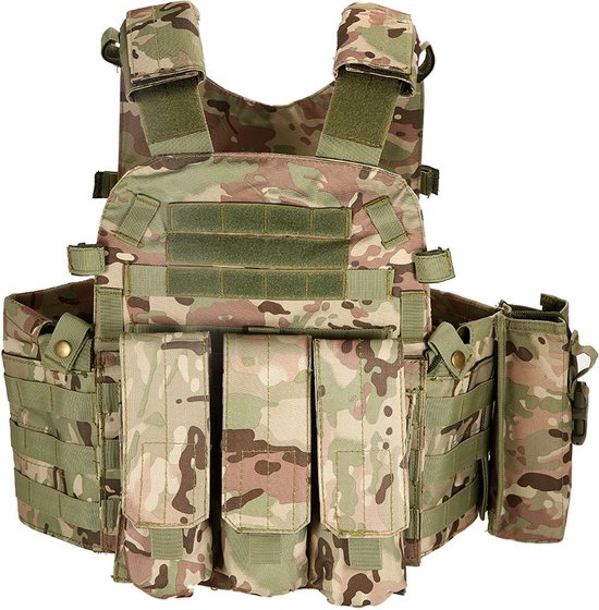 Lotsbestemming opladen Regelen Tactical vest - Tactical jacket - survival vest - survival kit - airsoft  vest - leger... | bol.com