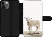 Bookcase Geschikt voor iPhone 11 Pro telefoonhoesje - Lammetje - Schaap - Dieren - Kinderen - Meisjes - Jongens - Met vakjes - Wallet case met magneetsluiting