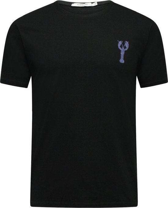 Hommard T-Shirt Zwart met kleine Blauwe Paisley Lobster