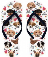 teenslippers Puppies rubber wit maat 34-36