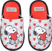 pantoffels Snoopy meisjes polyester/TPR grijs/rood maat 31-32