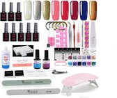 Royala E3 - Gellak Starterspakket + Inclusief Portable UV LED Lamp + Met 8 Verschillende Gellak Kleuren - Topcoat - Primer - Cleanser - 900 Nail Wipes - Gellak Lamp – Gellac Set -