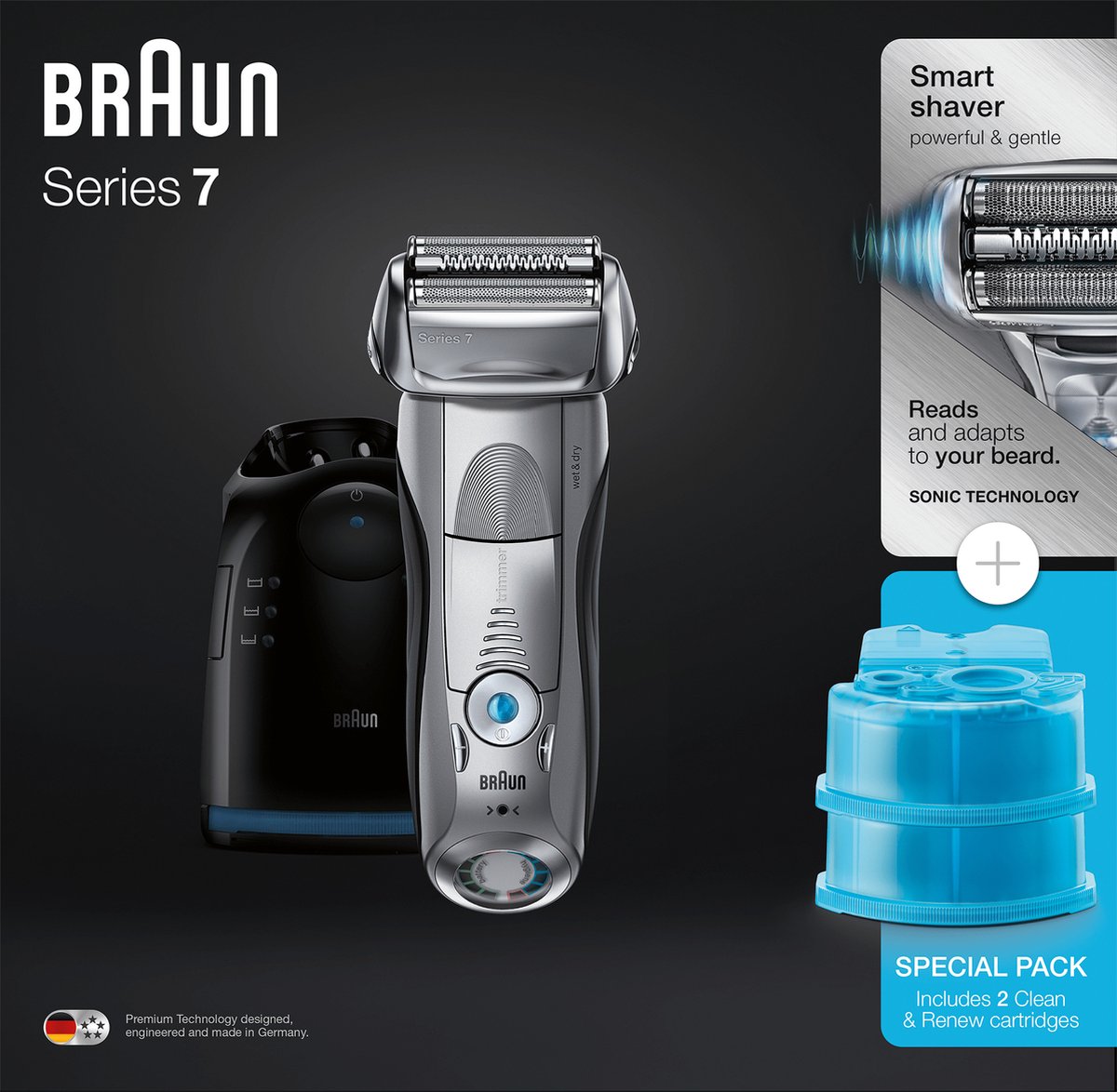 Braun series 7 70-n7200cc tondeuse barbe - autonomie 50min - technologie  autosensing - La Poste