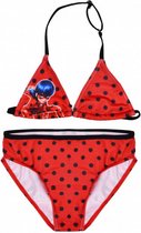 bikini meisjes polyester rood/zwart maat 6 jaar