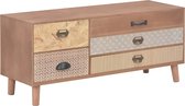 Tv meubel met 5 lades 90x30x40 cm massief grenenhout