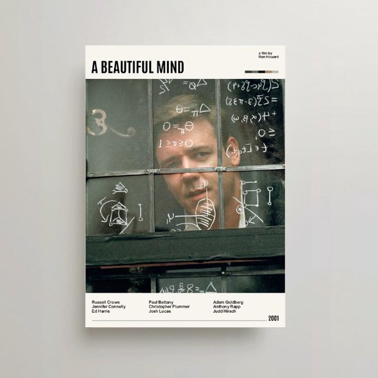 A Beautiful Mind Poster – Minimalist Filmposter A3 – A Beautiful Mind Movie Poster – A Beautiful Mind Merchandise – Vintage Posters