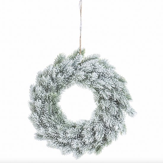 Witte Sneeuw Kerstkrans 40 Cm Van Naturn Christmas Ronde Krans 