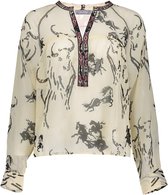 Geisha Blouse Top Animal Print 23113 81 Ivory/black Dames Maat - S