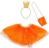 Verkleedset Oranje voor Koningsdag - Diadeem - Tutu - Heuptasje - Oranje prinsesje