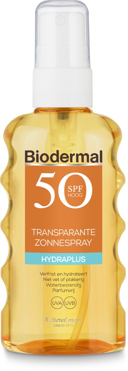 Biodermal Zonnebrand - Hydraplus - Transparante zonnespray - zonnebrand spray SPF 50 - 175ml