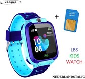 Smartwatch voor Kinderen LBS - Blauw - Inclusief Simkaart - Kinder Horloge - One Size
