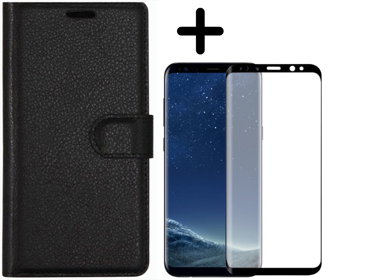 Fooniq Boek Hoesje Zwart + Screenprotector - Geschikt Voor Samsung Galaxy S8 Plus