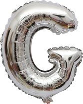 Folieballon / Letterballon Zilver - Letter G - 41cm