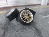 1:18 BBS RS-GT aluminium velgenset 18 inch Zilver