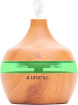 JL Lifestyle® Aroma Diffuser luchtbevochtiger met LED verlichting - diffuser aromatherapie - Geschikt voor Aromatherapie olie - 300 ML - Hout Design - houtkleur- Sinterklaas cadeau
