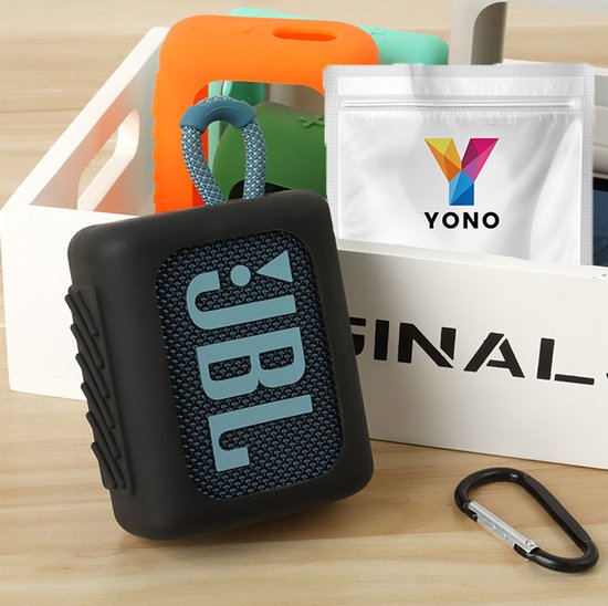 YONO Coque en Siliconen adaptée pour JBL Go 3 - Coque - Housse de protection - Skin - Zwart