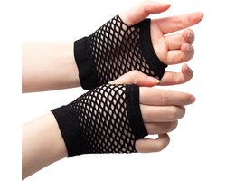 SissyMarket - Sissy Fishnet handschoenen - Kort - Zwart