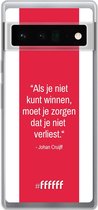 6F hoesje - geschikt voor Google Pixel 6 Pro -  Transparant TPU Case - AFC Ajax Quote Johan Cruijff #ffffff