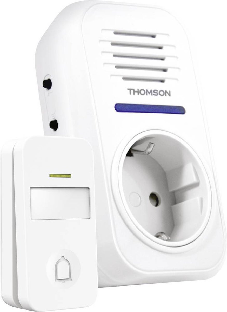 Thomson 513132 - Draadloze deurbel zonder batterijen - met kinetische drukker en stopcontact op de ontvanger