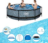 EXIT Zwembad Stone Grey - Frame Pool ø300x76cm - Zwembad Super Set