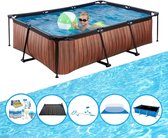 EXIT Zwembad Timber Style - Frame Pool 220x150x60 cm - Bundelpakket