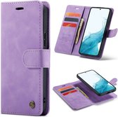 Casemania Hoesje Geschikt voor Samsung Galaxy S22 Bright Lila - 2 in 1 Magnetic Book Case