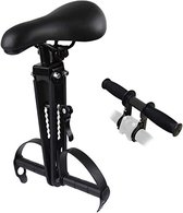 Happygetfit - Voorfietszitje voor kinderen, met stuur fietszadel, afneembare fietszadels, mountainbike-kinderzitje, compatibel met alle MTB-volwassenen, zwart
