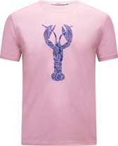 Hommard T-Shirt Pink met grote Blauwe Paisley Lobster Medium
