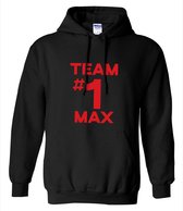 Gildan Hoodie Formule 1 Max Racing "Team #1 Zwart" Maat S - Hoody met Capuchon - Trui Race Fan - Kampioen