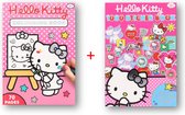 Hello Kitty pakket - Hello Kitty Tekenboek - Hello kitty Stickerboek - Hello kitty - Tekenboek 70 pages - Stickerboek 1000 stuks stickers - 3+ - Tekenen - Kleuren - Plakken - Funpakket - Hobb