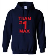 Gildan Hoodie Formule 1 Max Racing "Team #1 Marineblauw" Maat M - Hoody met Capuchon - Trui Race Fan - Kampioen