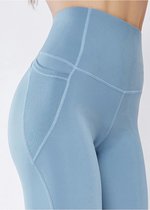 Sportax™ Sportlegging - Sportkleding Dames - Sportbroek - Yoga - Hardloop kleding - High Waist - Blauw - Maat S