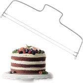 Homewell Coupe-gâteau à deux fils - acier inoxydable - Scie à gâteau - Coupe-gâteau - 8 hauteurs