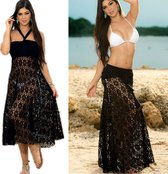 Strand jurk en Rok in 1 - Bikini cover up - Gypsy - Beach - Boho - Zwart - One size - Lounge - Ibiza