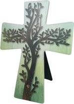 Kruisbeeld keramiek levensboom staand/hangend - Religieus - Religie - Kruisbeeld Jezus - Kruisbeeld - INRI