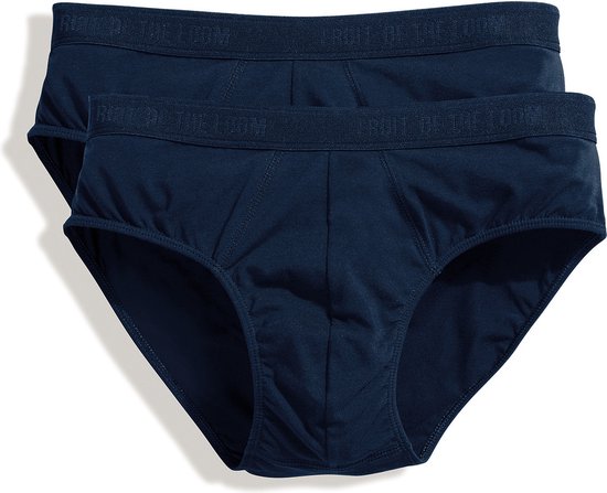 Fruit of the Loom classic slip heren ondergoed katoen donker blauw 4-pack Maat XL - Ondergoed voor heren