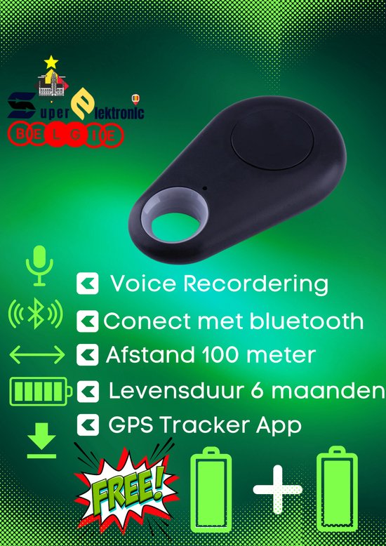 HKJ GPS Tracker op Bluetooth Geschikt voor Android / Iphone GPS Tracker Ouderen Kat Fiets Hond Sleutels Key Finder Sleutel tracker