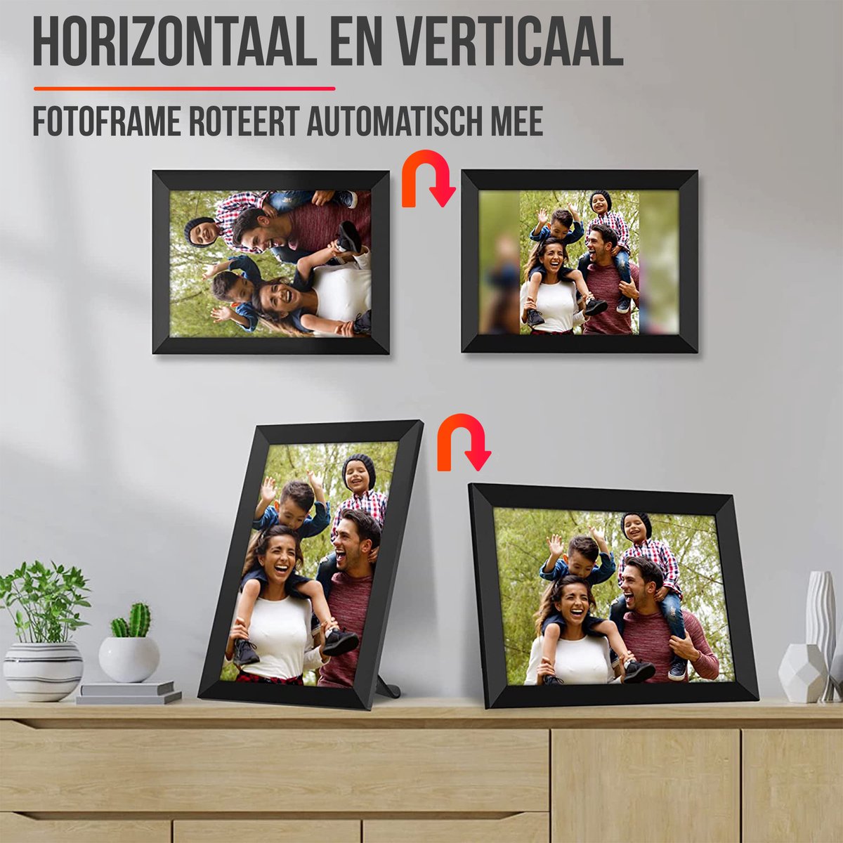Strex Digitale Fotolijst met WiFi - 10.1 Inch Touchscreen - Frameo software via App thumbnail 6