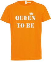 T-shirt kinderen Queen to be | koningsdag kinderen | oranje t-shirt | Oranje | maat 104
