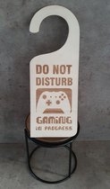 Affichette de porte - Ne pas déranger - Gaming In Progress - Chambre à coucher - Enfants - Bois - Woodart