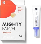 Hero Cosmetics bundle - Mighty Patch Original 36ct and Rescue Balm 15ml  Bundle - Kalmeert de droge huid na een puistje - Voor Gezicht en huid