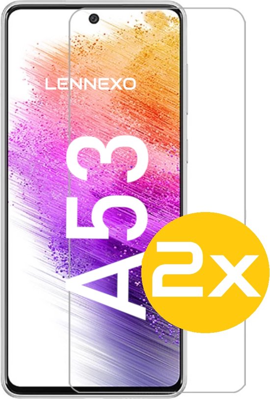 Screenprotector Samsung Galaxy A53 5G 9H Hardheid Tempered Glass Glasplaat 2 Stuks Case Friendly Transparant