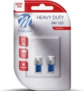 M-Tech LED W5W 24V - Heavy Duty - 1x Led diode - Blauw - Set