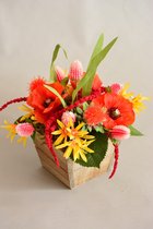 Bloemstuk zijden kunstbloemen "Golden Twist 1"