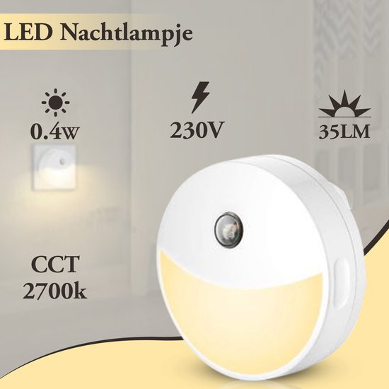 Vrijgevig Luidruchtig taart LED nachtlampje plugin/stopcontact – 2 stuks nachtlampje met dag/nacht  sensor – Werkt... | bol.com