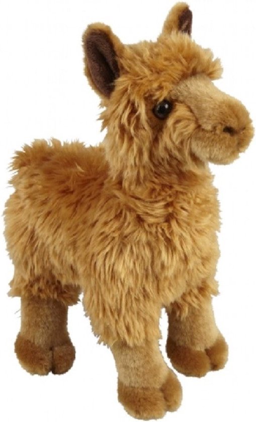 Foto: Ravensden pluche knuffel dier alpaca bruin 28 cm alpacas boerderij knuffelbeesten